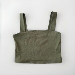 Abercrombie & Fitch Green Fitted Crop Tank Top Size Medium Soft Collection